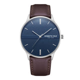 Kenneth Cole Blue Dial With Brown Leather Unisex Watch KCWGA2234302