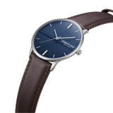 Kenneth Cole Blue Dial With Brown Leather Unisex Watch KCWGA2234302