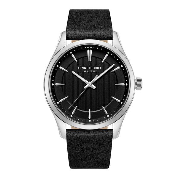 Kenneth Cole Black Dial With Black Leather Unisex Watch KCWGA2234504