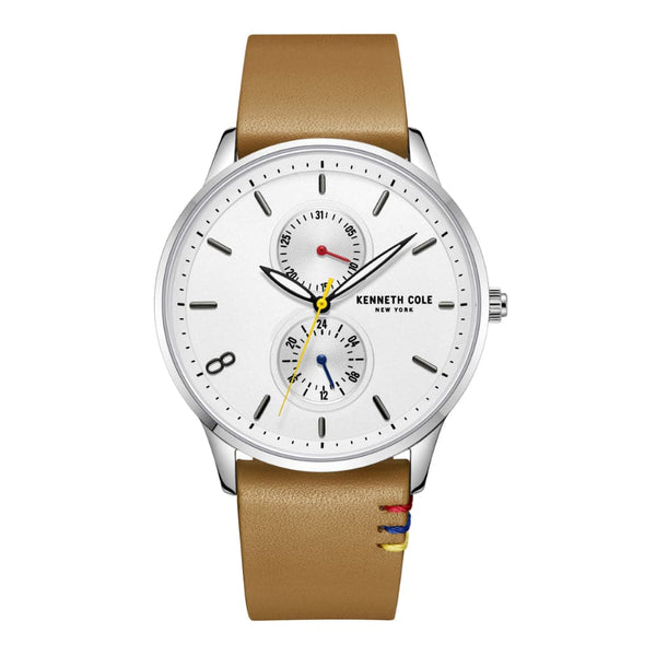 Kenneth Cole White Dial With Brown Leather Unisex Watch KCWGF2233401