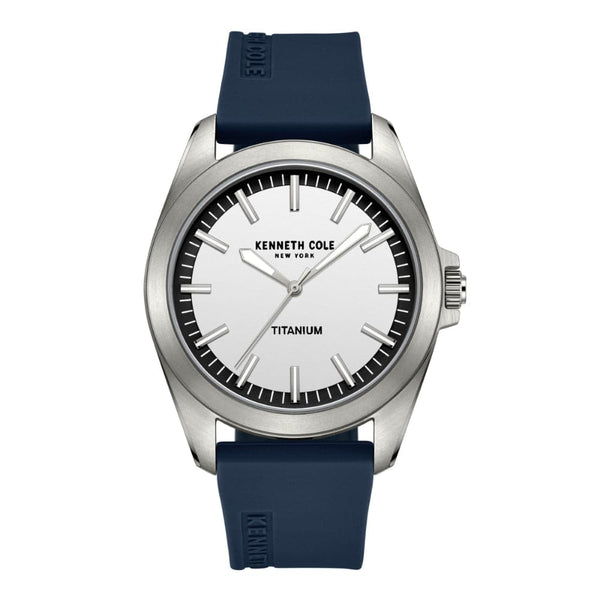 Kenneth Cole White Dial With Blue Silicone Strap Unisex Watch KCWGM2238801