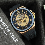 Kenneth Cole Automatic Blue Silicone Strap Men Watch KCWGR2233101