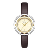 Kenneth Cole Gold Dial With Brown Leather Women Watch KCWLA2237105