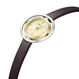 Kenneth Cole Gold Dial With Brown Leather Women Watch KCWLA2237105