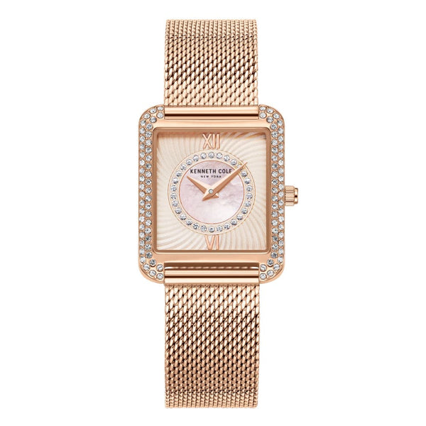 Kenneth Cole Rose Gold Dial With Rose Gold Mesh Strap Women Watch KCWLG2238002