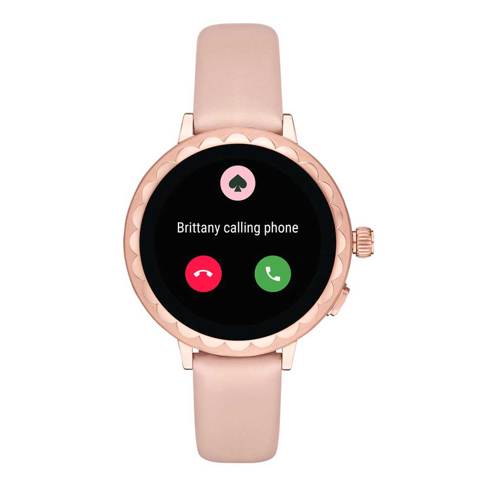 KATE SPADE NEW YORK SCALLOP ROSE GOLD STAINLESS STEEL KST2009 PINK LEATHER TOUCH-SCREEN WOMEN SMARTWATCH - H2 Hub Watches