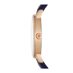 KATE SPADE QUARTZ NEW YORK 5 O'CLOCK METRO GOLD STAINLESS STEEL KSW1040 BLUE LEATHER STRAP WOMEN'S WATCH - H2 Hub Watches