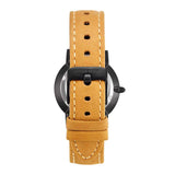 ARIES GOLD URBAN SANTOS BLACK STAINLESS STEEL L 1023 BK-BEI BROWN LEATHER STRAP WOMEN'S WATCH - H2 Hub Watches