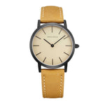 ARIES GOLD URBAN SANTOS BLACK STAINLESS STEEL L 1023 BK-BEI BROWN LEATHER STRAP WOMEN'S WATCH - H2 Hub Watches