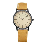ARIES GOLD URBAN SANTOS BLACK STAINLESS STEEL L 1023 BK-BEI BROWN LEATHER STRAP WOMEN'S WATCH - H2 Hub Watches