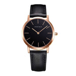 ARIES GOLD URBAN SANTOS ROSE GOLD STAINLESS STEEL L 1023 RG-BK BLACK LEATHER STRAP WOMEN'S WATCH - H2 Hub Watches