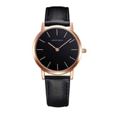 ARIES GOLD URBAN SANTOS ROSE GOLD STAINLESS STEEL L 1023 RG-BK BLACK LEATHER STRAP WOMEN'S WATCH - H2 Hub Watches