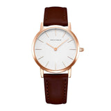 ARIES GOLD URBAN SANTOS ROSE GOLD STAINLESS STEEL L 1023 RG-W BROWN LEATHER STRAP WOMEN'S WATCH - H2 Hub Watches