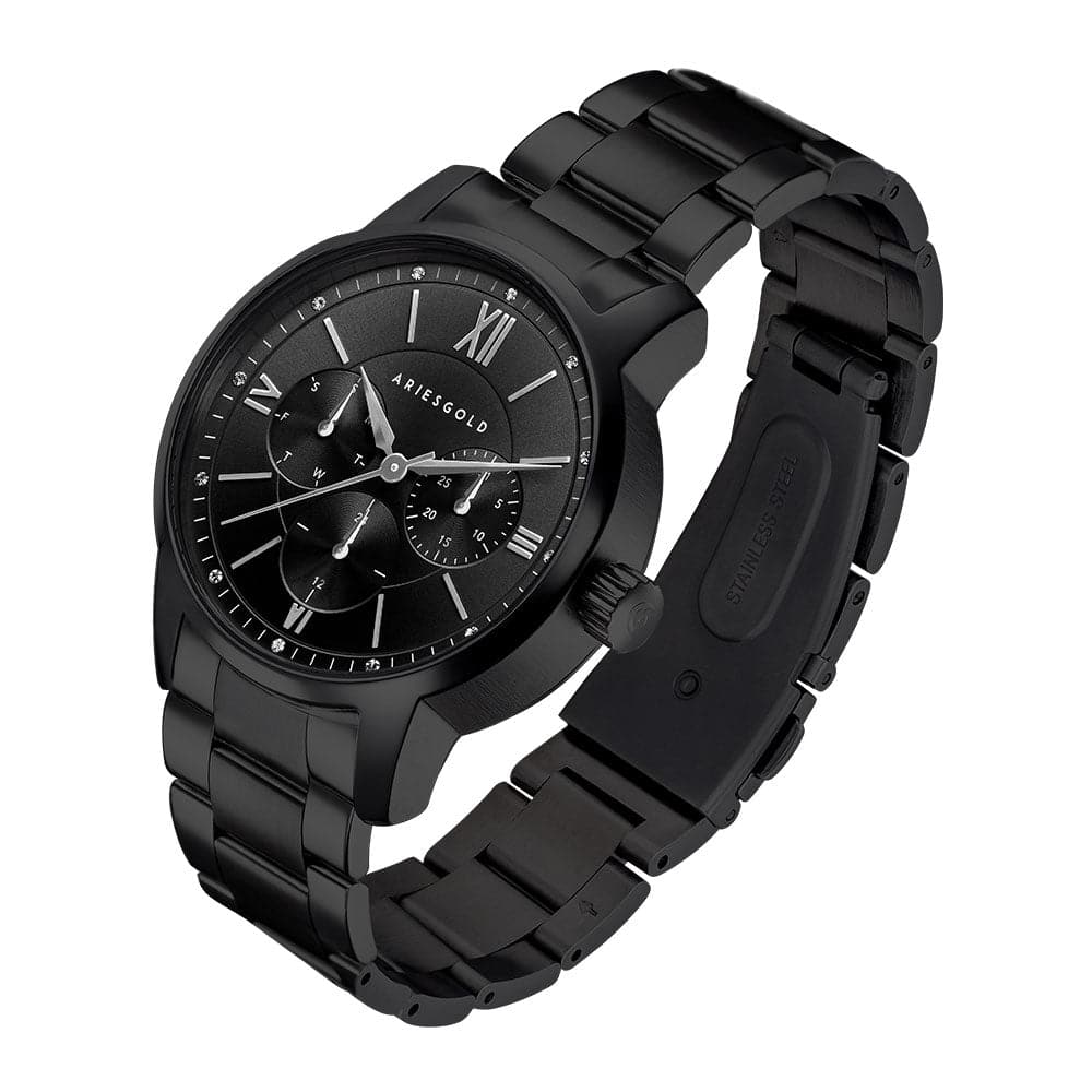 ARIES GOLD URBAN ETERNAL BLACK STAINLESS STEEL L 1028 BK-OUT WOMEN'S WATCH - H2 Hub Watches