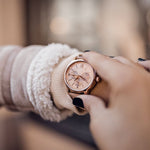 ARIES GOLD URBAN ETERNAL ROSE GOLD STAINLESS STEEL L 1028 RG-BEI DUSTY PINK LEATHER STRAP WOMEN'S WATCH - H2 Hub Watches