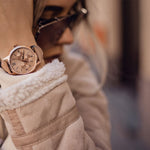 ARIES GOLD URBAN ETERNAL ROSE GOLD STAINLESS STEEL L 1028 RG-BEI DUSTY PINK LEATHER STRAP WOMEN'S WATCH - H2 Hub Watches