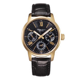 ARIES GOLD URBAN ETERNAL GOLD STAINLESS STEEL L 103 G-BKG BLACK LEATHER STRAP WOMEN'S WATCH - H2 Hub Watches