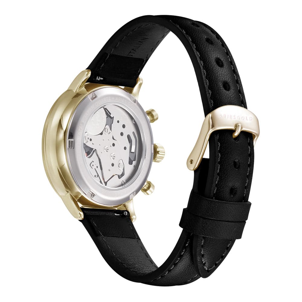ARIES GOLD VENTURER G 1033 & L 1034 G-W CHRONOGRAPH COUPLE SET - H2 Hub Watches