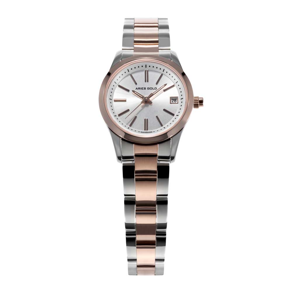 ARIES GOLD URBAN CLASSIC TWO TONE ROSE GOLD STAINLESS STEEL L 120 RG-RGD WOMEN'S WATCH - H2 Hub Watches
