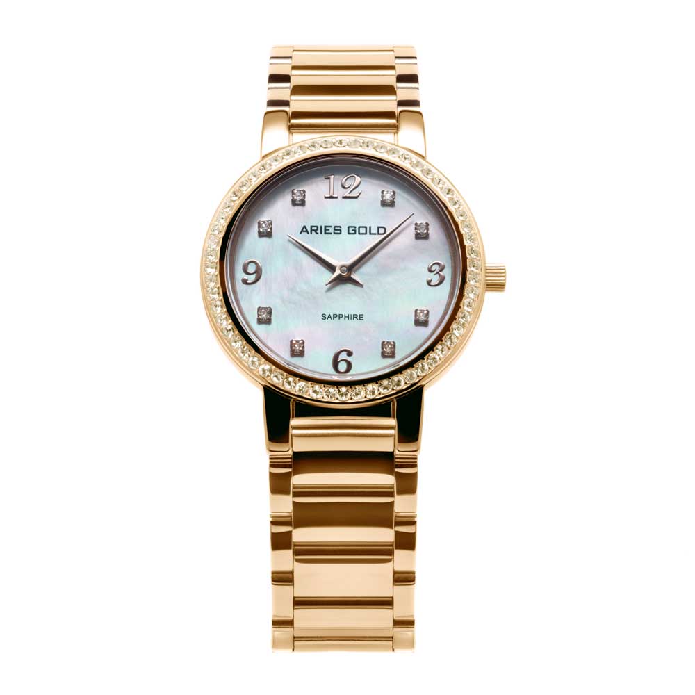 ARIES GOLD ENCHANT STARLET GOLD STAINLESS STEEL L 126B G-MOP WOMEN'S WATCH - H2 Hub Watches