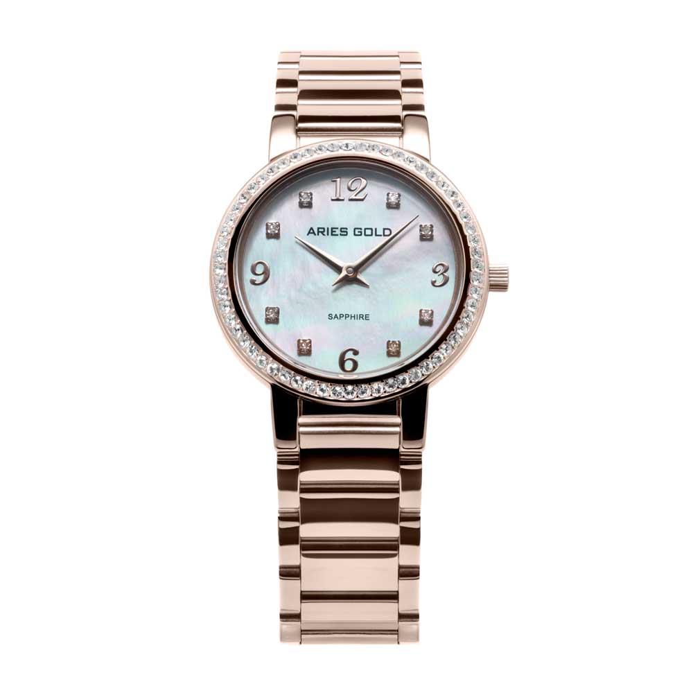 ARIES GOLD ENCHANT STARLET ROSE GOLD STAINLESS STEEL L 126B RD-MOP WOMEN'S WATCH - H2 Hub Watches