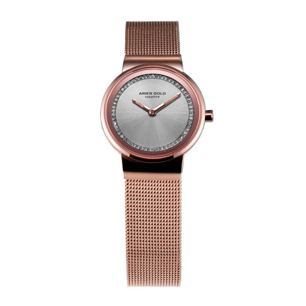 ARIES GOLD ENCHANT SONJA ROSE GOLD STAINLESS STEEL L 5003 RG-S MESH STRAP WOMEN'S WATCH - H2 Hub Watches