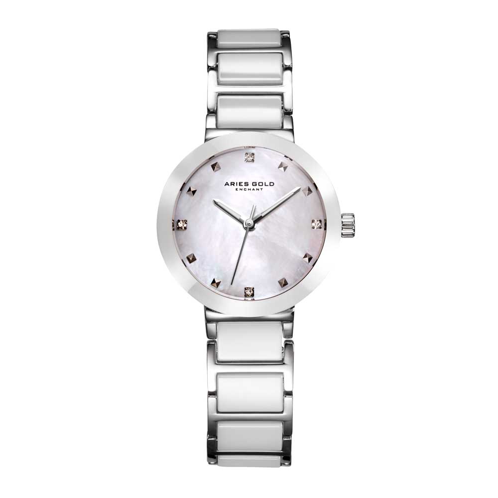 ARIES GOLD ENCHANT PERSIA L 5006Z S-MP WHITE CERAMIC WOMEN'S WATCH - H2 Hub Watches