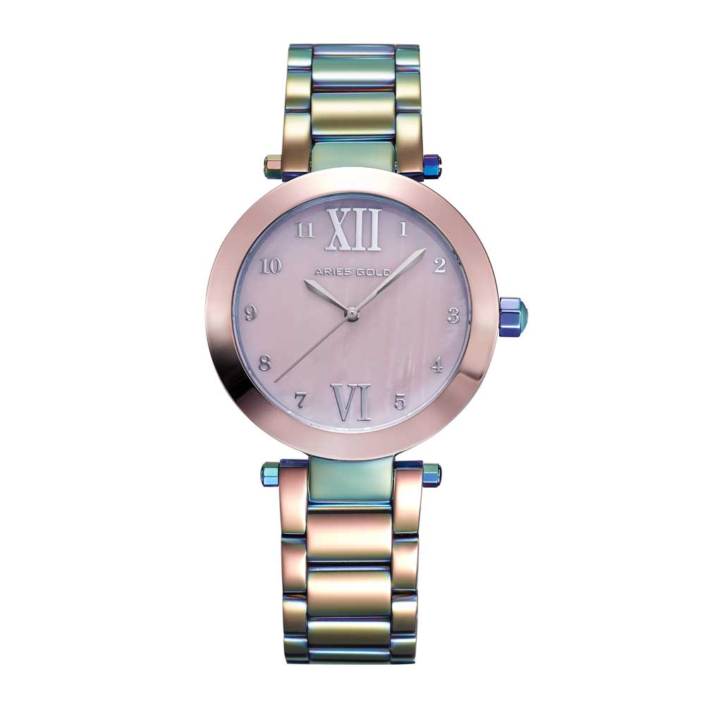 ARIES GOLD ENCHANT RAINBOW STAINLESS STEEL L 5011 RB-PKMOP WOMEN'S WATCH - H2 Hub Watches
