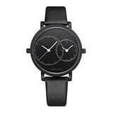 ARIES GOLD WANDERER BLACK STAINLESS STEEL L 5027 BK-BK LEATHER STRAP WOMEN'S WATCH