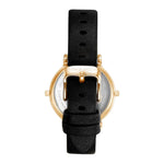 ARIES GOLD WANDERER GOLD STAINLESS STEEL L 5027 G-W BLACK LEATHER STRAP WOMEN'S WATCH - H2 Hub Watches