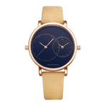 ARIES GOLD WANDERER ROSE GOLD STAINLESS STEEL L 5027 RG-BU BROWN LEATHER STRAP WOMEN'S WATCH - H2 Hub Watches