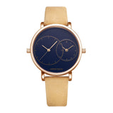 ARIES GOLD WANDERER ROSE GOLD STAINLESS STEEL L 5027 RG-BU BROWN LEATHER STRAP WOMEN'S WATCH - H2 Hub Watches