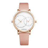 ARIES GOLD WANDERER ROSE GOLD STAINLESS STEEL L 5027 RG-W PINK LEATHER STRAP WOMEN'S WATCH - H2 Hub Watches