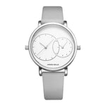 ARIES GOLD WANDERER SILVER STAINLESS STEEL L 5027 S-W GREY LEATHER STRAP WOMEN'S WATCH - H2 Hub Watches