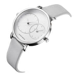ARIES GOLD WANDERER SILVER STAINLESS STEEL L 5027 S-W GREY LEATHER STRAP WOMEN'S WATCH - H2 Hub Watches