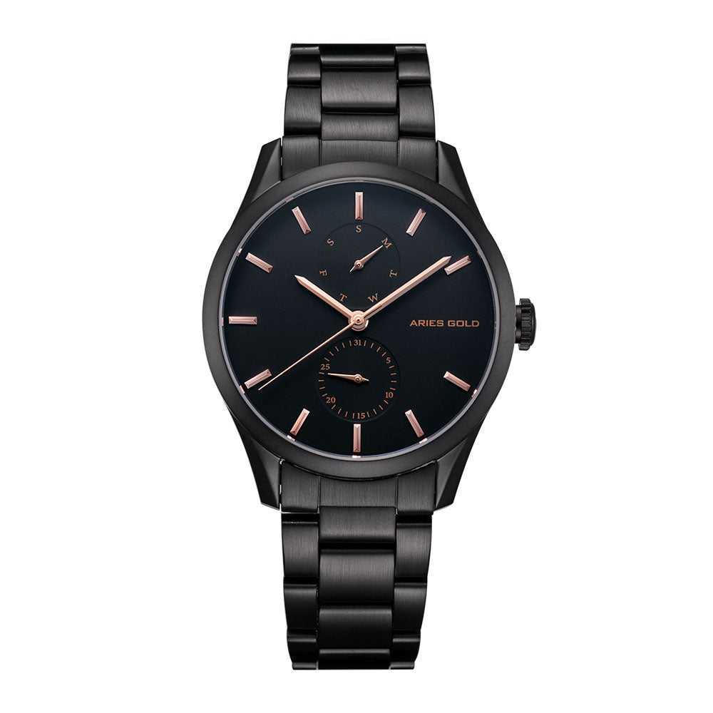 ARIES GOLD ENCHANT BLACK STAINLESS STEEL LIBERTY L 5031 BK-BK WOMEN'S WATCH - H2 Hub Watches