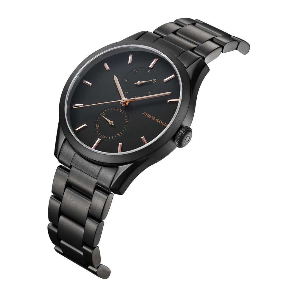 ARIES GOLD ENCHANT BLACK STAINLESS STEEL LIBERTY L 5031 BK-BK WOMEN'S WATCH - H2 Hub Watches