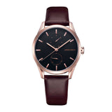 ARIES GOLD ENCHANT LIBERTY ROSE GOLD STAINLESS STEEL L 5031 RG-BK-L BROWN LEATHER STRAP WOMEN'S WATCH - H2 Hub Watches