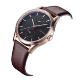 ARIES GOLD ENCHANT LIBERTY ROSE GOLD STAINLESS STEEL L 5031 RG-BK-L BROWN LEATHER STRAP WOMEN'S WATCH - H2 Hub Watches