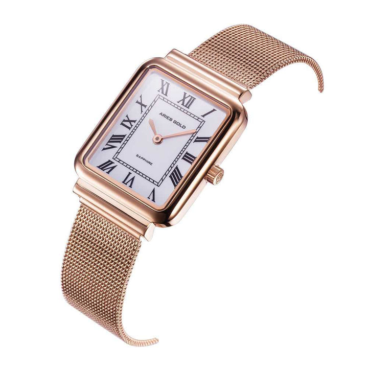 ARIES GOLD ENCHANT ISABELLA ROSE GOLD STAINLESS STEEL L 5032Z RG-W MESH STRAP WOMEN'S WATCH - H2 Hub Watches