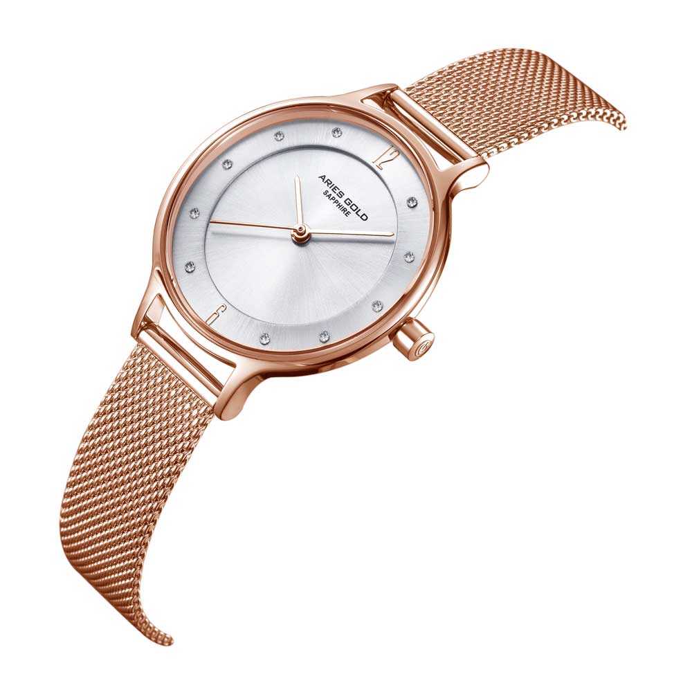ARIES GOLD ENCHANT L 5033Z RG-W MESH STRAP WOMEN'S WATCH - H2 Hub Watches