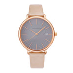 ARIES GOLD ENCHANT FLEUR ROSE GOLD STAINLESS STEEL L 5035 RG-GY LEATHER STRAP WOMEN'S WATCH - H2 Hub Watches