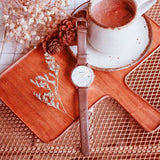 ARIES GOLD ENCHANT FLEUR ROSE GOLD STAINLESS STEEL L 5035 RG-MP LEATHER STRAP WOMEN'S WATCH - H2 Hub Watches
