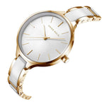 ARIES GOLD ENCHANT GOLD STAINLESS STEEL  L 5036Z G-W WHITE CERAMIC WOMEN'S WATCH - H2 Hub Watches
