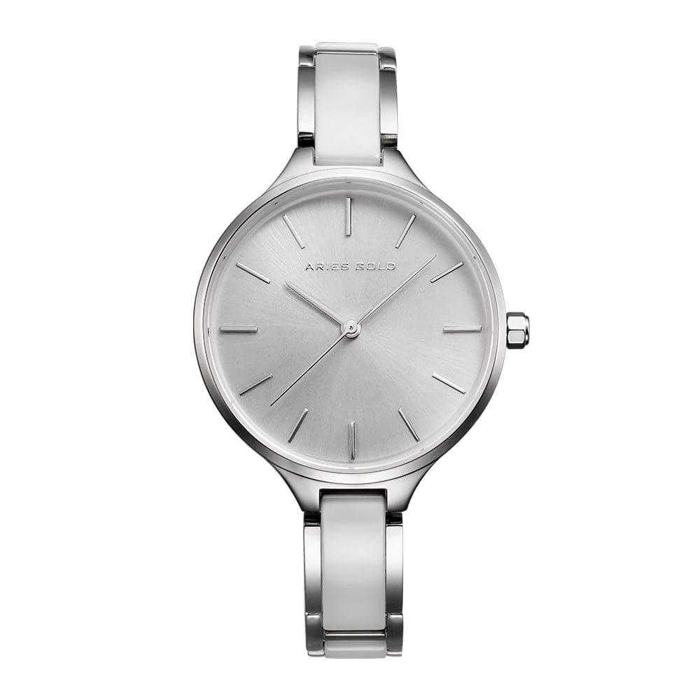 ARIES GOLD ENCHANT L 5036Z S-S WHITE CERAMIC WOMEN'S WATCH - H2 Hub Watches