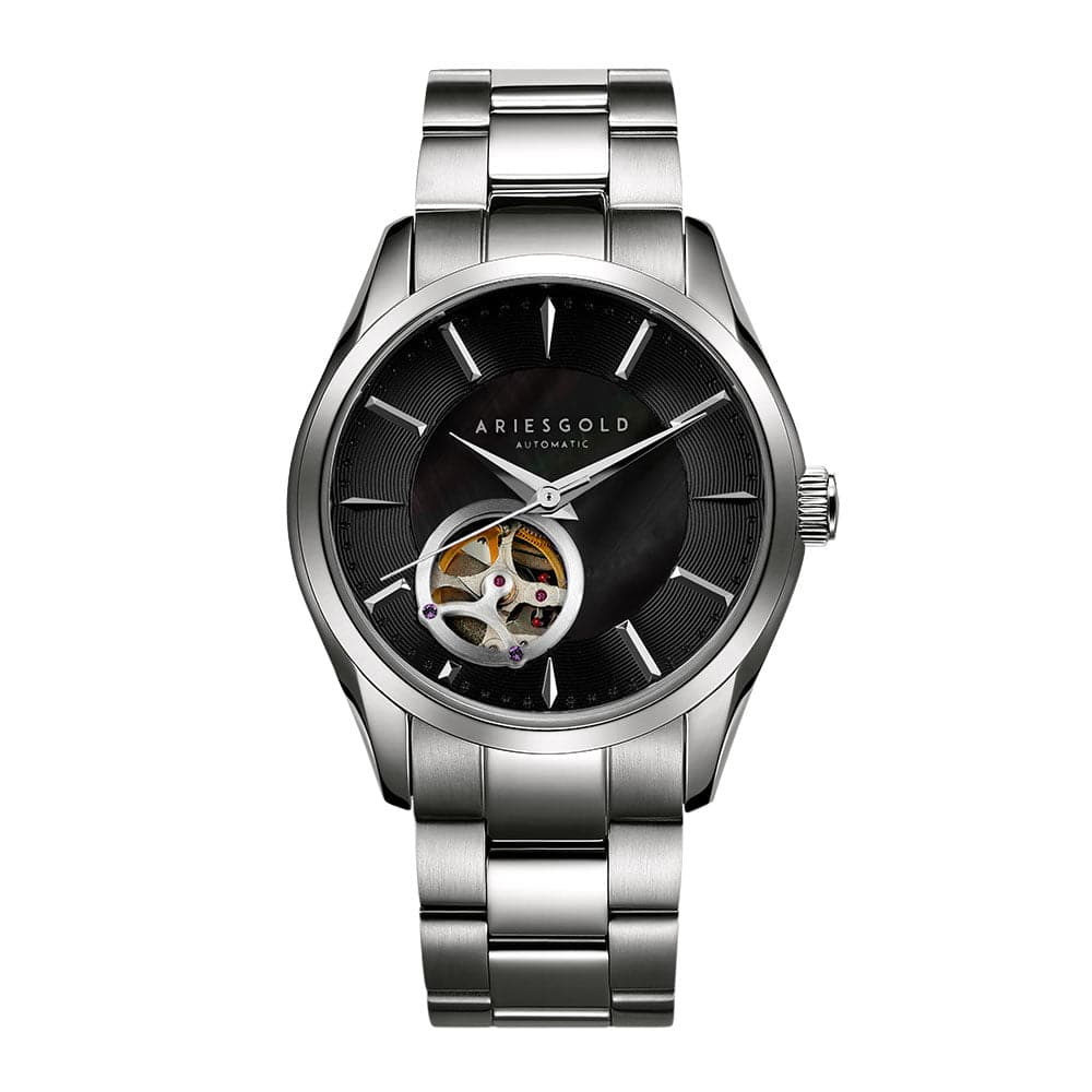 ARIES GOLD AUTOMATIC INFINUM L 9023 S-BK STAINLESS STEEL WOMEN'S WATCH - H2 Hub Watches