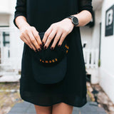 ARIES GOLD URBAN TANGO BLACK STAINLESS STEEL L 1008 BK-BK LEATHER STRAP WOMEN'S WATCH - H2 Hub Watches