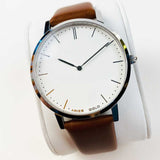 ARIES GOLD URBAN TANGO SILVER STAINLESS STEEL L 1008 S-W BROWN LEATHER STRAP WOMEN'S WATCH - H2 Hub Watches