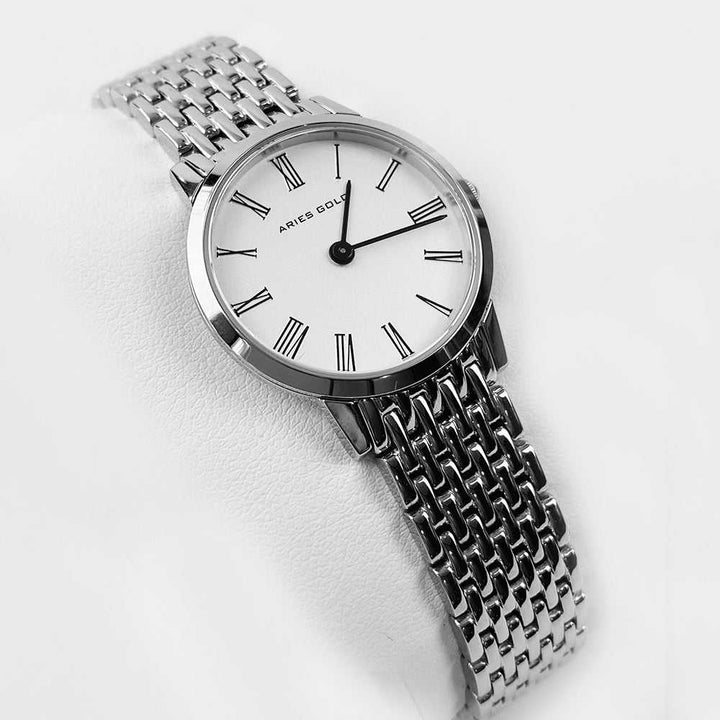ARIES GOLD HERITAGE MASTER SILVER STAINLESS STEEL L 1018Z S-RW WOMEN'S WATCH - H2 Hub Watches
