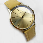 ARIES GOLD URBAN SANTOS GOLD STAINLESS STEEL L 1023 G-G LEATHER STRAP WOMEN'S WATCH - H2 Hub Watches